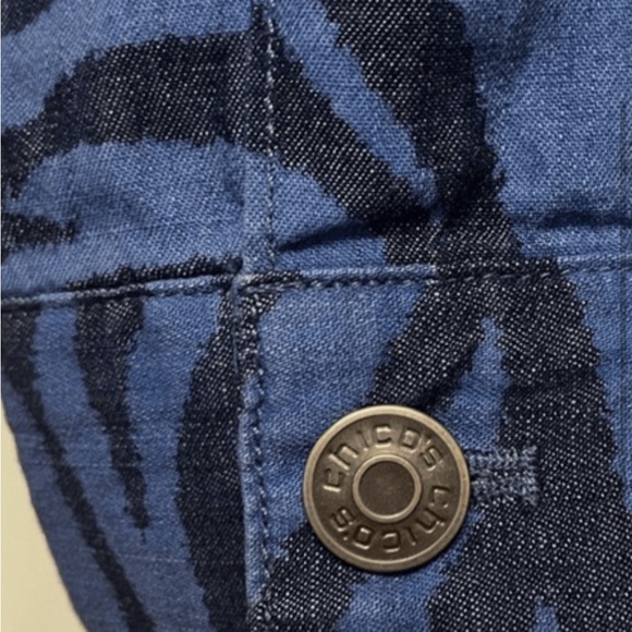 Chico's Blue Zebra Print Jacket - Picture 4 of 8